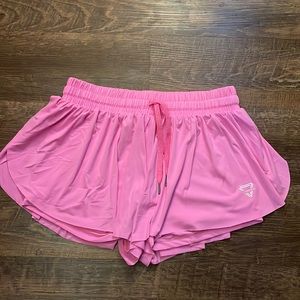 Pink and red shorts. Brand Luogongzi, ordered off Amazon